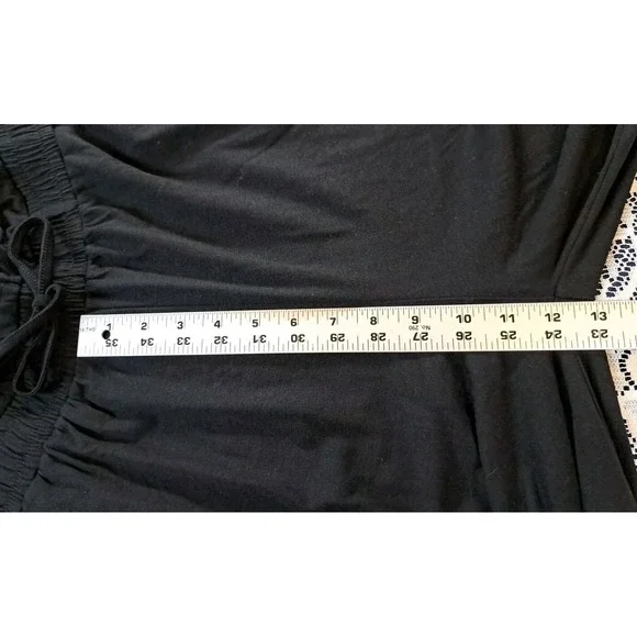Women's Jumpsuit Lg Black Short Sleeve Casual V Neck Elastic Waist Wide Leg NWT - Picture 12 of 13